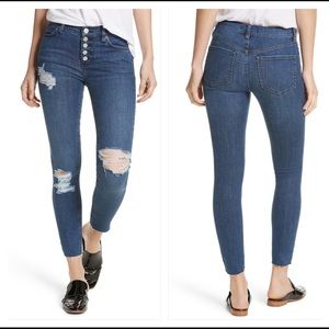Free people distressed skinny jeans